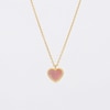 6.0mm Heart-Shaped Pink and White Mother-of-Pearl Frame Reversible Pendant in 14K Gold