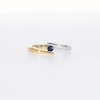 Blue Sapphire Solitaire Bypass Open Shank Ring in 10K Two-Tone Gold