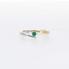 Emerald Solitaire Bypass Open Shank Ring in 10K Two-Tone Gold