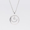 Unstoppable Love™ 0.12 CT. T.W. Diamond Swirl Circle Pendant in 10K White Gold - 19"