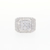 Men's 2.95 CT. T.W. Certified Square-Shaped Lab-Created Multi-Diamond Framed Ring 10K White Gold (F/SI2)