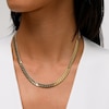 5.7mm Flat Curb Chain Necklace in Hollow 18K Gold - 18"