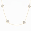 Glitter Clover Station Necklace in Solid 14K Gold