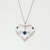 4.0mm White Lab-Created Sapphire "MOM" Heart Pendant in Sterling Silver