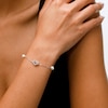 The Kindred Heart from Vera Wang Love Collection Freshwater Cultured Pearl and Diamond Bracelet in Sterling Silver