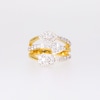 0.95 CT. T.W. Multi-Diamond Multi-Shape Triple Row Ring in Sterling Silver with 14K Gold Plate