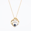 4.0mm Heart-Shaped Blue Sapphire and 0.085 CT. T.W. Diamond Motherly Love Heart Pendant in 10K Gold