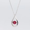 Unstoppable Love™ 6.0mm Lab-Created Ruby and White Lab-Created Sapphire Teardrop Pendant in Sterling Silver