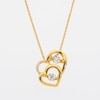 Unstoppable Love™ 0.04 CT. T.W. Diamond Double Heart Pendant in Sterling Silver with 14K Gold Plate