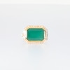 EFFY™ Collection Sideways Emerald-Cut Green Onyx and 0.29 CT. T.W. Diamond Frame Ring in 14K Gold