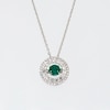 Unstoppable Love™ 4.5mm Lab-Created Emerald and White Lab-Created Sapphire Double Frame Pendant in Sterling Silver