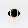 EFFY™ Collection Emerald-Cut Onyx and 0.37 CT. T.W. Diamond Frame Tri-Sides Collar Ring in 14K Gold