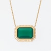 EFFY™ Collection Sideways Emerald-Cut Green Onyx and 0.18 CT. T.W. Diamond Frame Necklace in 14K Gold