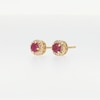 4.0mm Certified Ruby and 0.085 CT. T.W. Diamond Frame Stud Earrings in 14K Gold