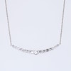 White Lab-Created Sapphire Graduated Curved Bar Necklace in Sterling Silver