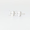 2.00 CT. T.W. Princess-Cut Certified Lab-Created Diamond Solitaire Stud Earrings in 14K White Gold (F/SI2)