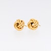 Reaura Polished and Textured Love Knot Stud Earrings in Repurposed 14K Gold