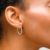 Crystal Double Row Inside-Out Hoop Earrings in 10K Gold