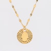 Diamond-Cut Hamsa Disc Pendant in Solid 10K Gold