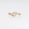 0.25 CT. T.W. Diamond Miracle Cushion Frame Past Present Future® Engagement Ring in 10K Gold