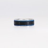 8.0mm Triple Row Grooved Edge Wedding Band in Stainless Steel with Black and Blue Ion Plate - Size 10