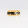 8.0mm Carbon Fibre Inlay Bevelled Edge Wedding Band in Stainless Steel with Yellow Ion Plate - Size 10