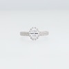 Vera Wang Love Collection 1.23 CT. T.W. Oval Certified Diamond Frame Woven Shank Engagement Ring in 18K White Gold