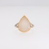 Pear-Shaped White Jade and 0.10 CT. T.W. Diamond Split Shank Ring in 14K Gold