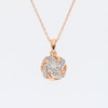 0.15 CT. T.W. Multi-Diamond Swirl Frame Pendant in 10K Rose Gold