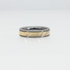 Men's 6.0mm Diamond-Cut Wedding Band in Tungsten and 14K Gold - Size 10