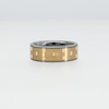 Men's 8.0mm Brick-Pattern Wedding Band in Tungsten and 14K Gold - Size 10