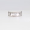 0.50 CT. T.W. Diamond Five Stone Beaded Anniversary Band in Sterling Silver