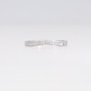 0.15 CT. T.W. Baguette and Round Diamond Contour Anniversary Band in 10K White Gold