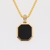 EFFY™ Collection Radiant-Cut Onyx and Diamond Accent Pendant in 14K Gold - 22”