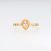 Pear-Shaped Morganite and White Lab-Created Sapphire Frame Ring in 10K Gold