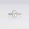 1.37 CT. T.W. Elongated Radiant-Cut Certified Lab-Created Diamond Frame Twist Shank Engagement Ring in 14K White Gold