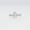 1.00 CT. T.W. Pear-Shaped Certified Lab-Created Diamond Frame Crossover Shank Engagement Ring in 14K Gold (F/VS2