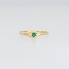 Emerald and Diamond Accent Textured Snake Ring in 10K Gold